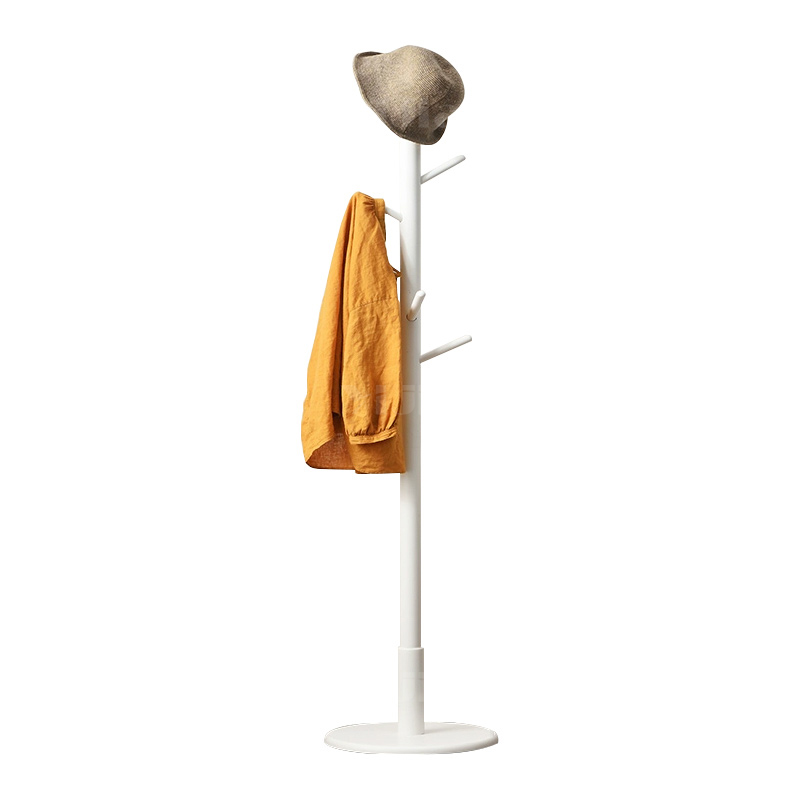 翌嘉YJ4122618 实木衣架落地卧室挂衣架内挂包架门口挂衣杆 4.0cm奶油白圆盘