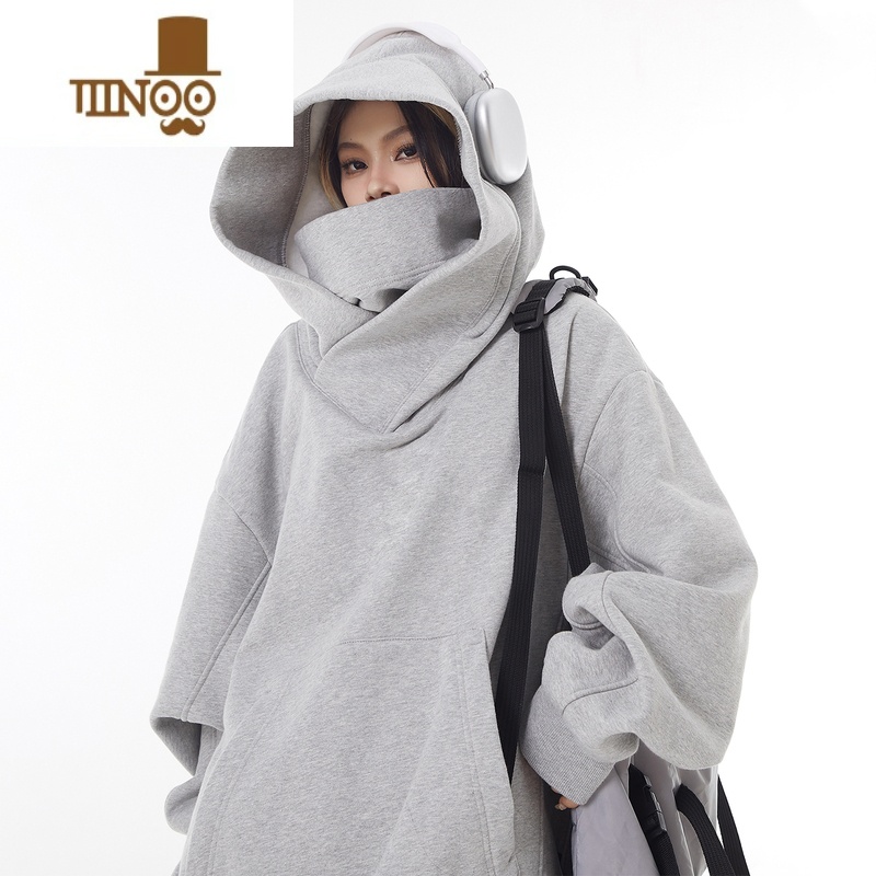 YANXUH GANG X美式潮牌机能风外套高领连帽卫衣男女小众设计感宽松上衣