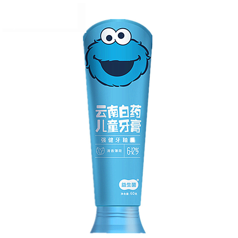 云南白药益生菌儿童牙膏60g清香薄荷香型(芝麻街版) 6至12岁适用