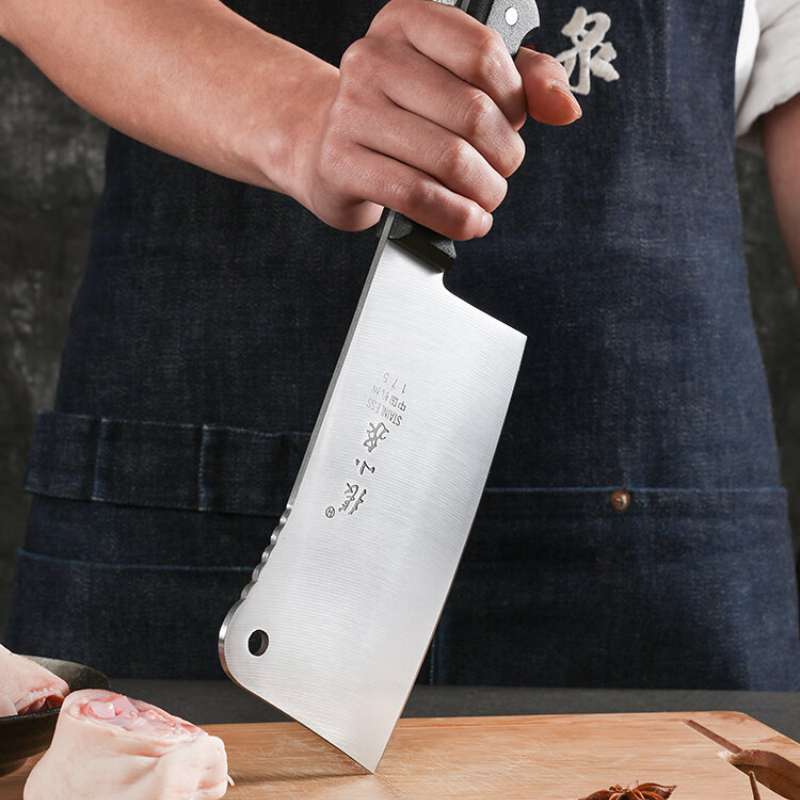 张小泉斩骨刀175mm刀刃锋利刀背波浪纹设计不打滑ZG-175高清大图