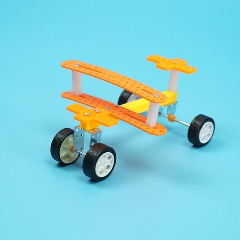 学生科学实验玩具手工diy科技小制作材料包电动滑行飞机模型单翼飞机