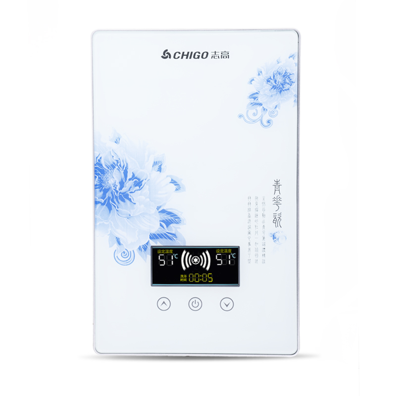 志高即热式电热水器小型家用快速加热淋浴洗澡机卫生间变频壁挂式 六千瓦桃红高清大图