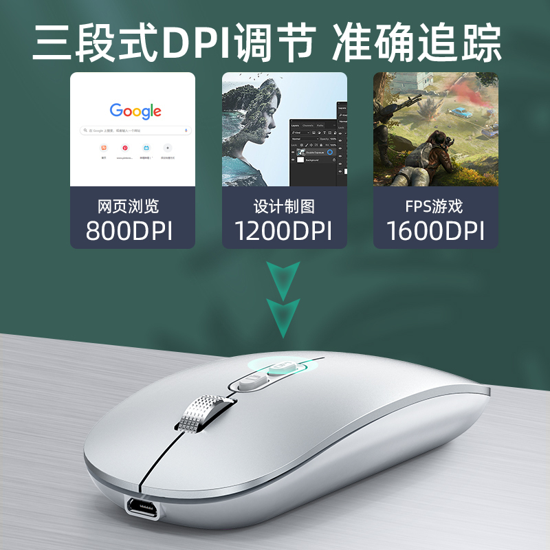 虎猫白色双模鼠标