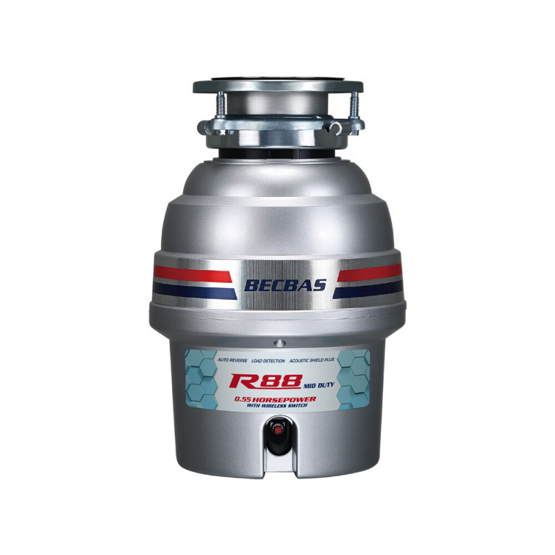 【变频】贝克巴斯垃圾处理器R88 家用厨房食物垃圾处理器水槽厨余粉碎机 自动关机 变频调节 无线开关
