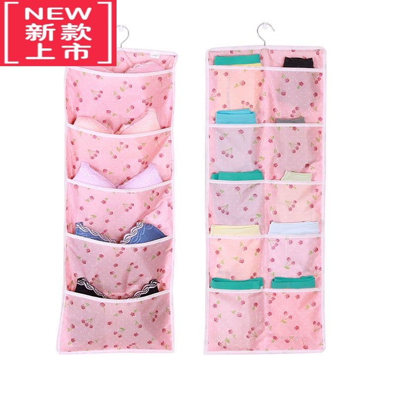可莉允门后内衣袜子收纳袋挂袋储物袋墙挂式宿舍悬挂式内裤收纳器布艺图片