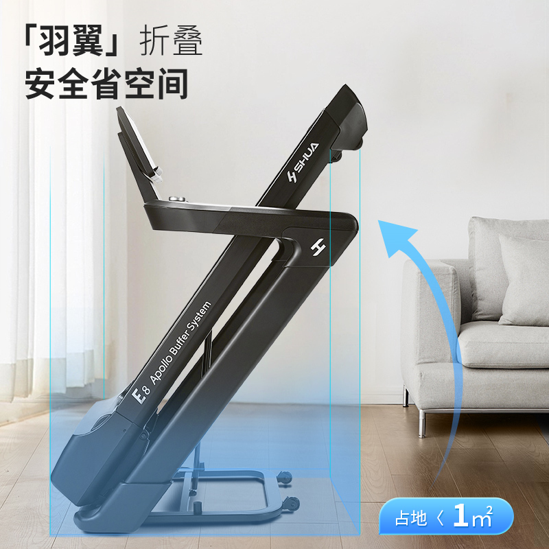 舒华旗舰店E8旗舰新款跑步机家用款宽跑台可折叠室内健身器材T599-经典复刻商用级跑步机高清大图