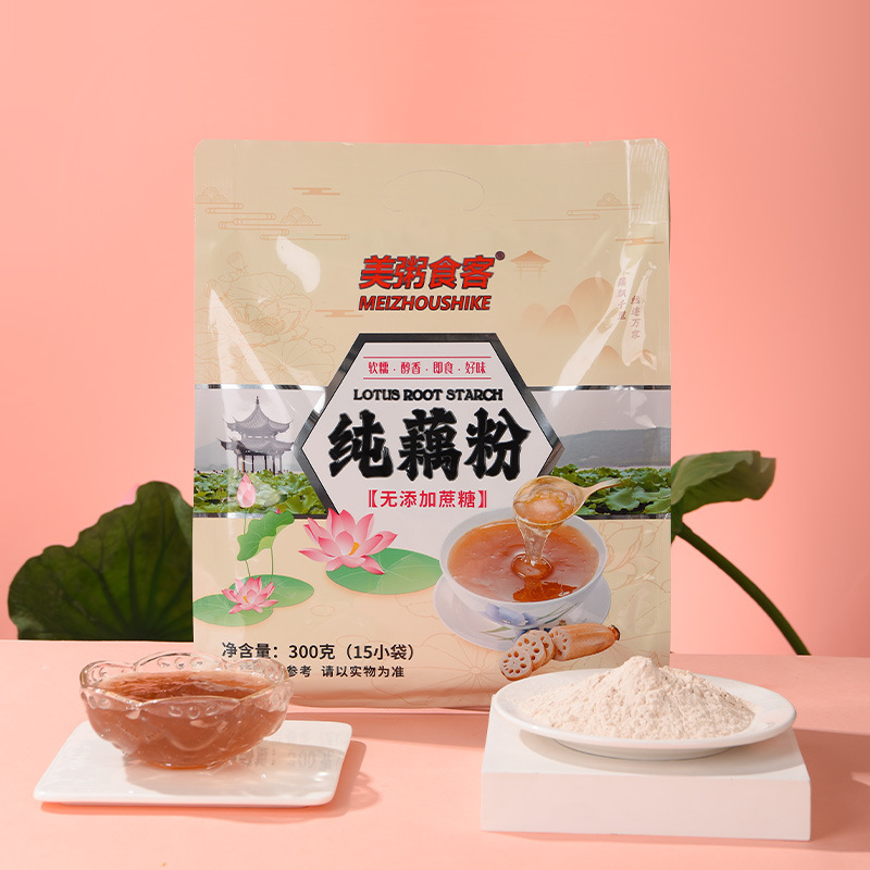 美粥食客 纯藕粉独立小袋装 营养速溶代餐300g*2袋装高清大图