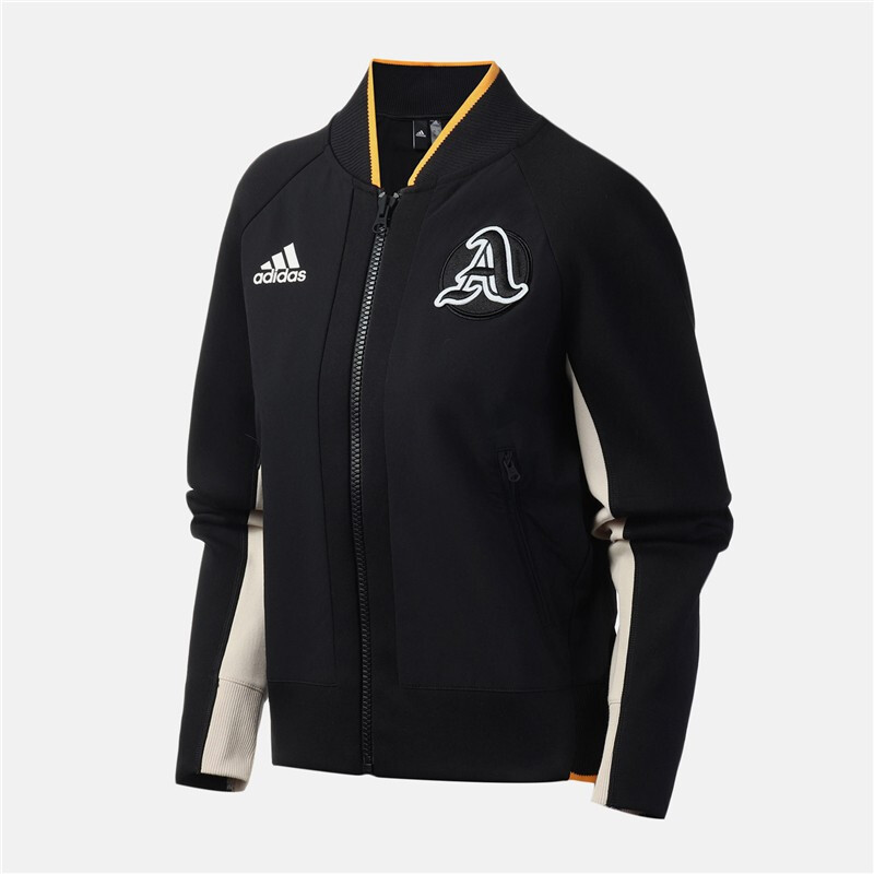 adidas阿迪达斯女装上衣跑步训练棒球服运动服休闲外套立领夹克ea042