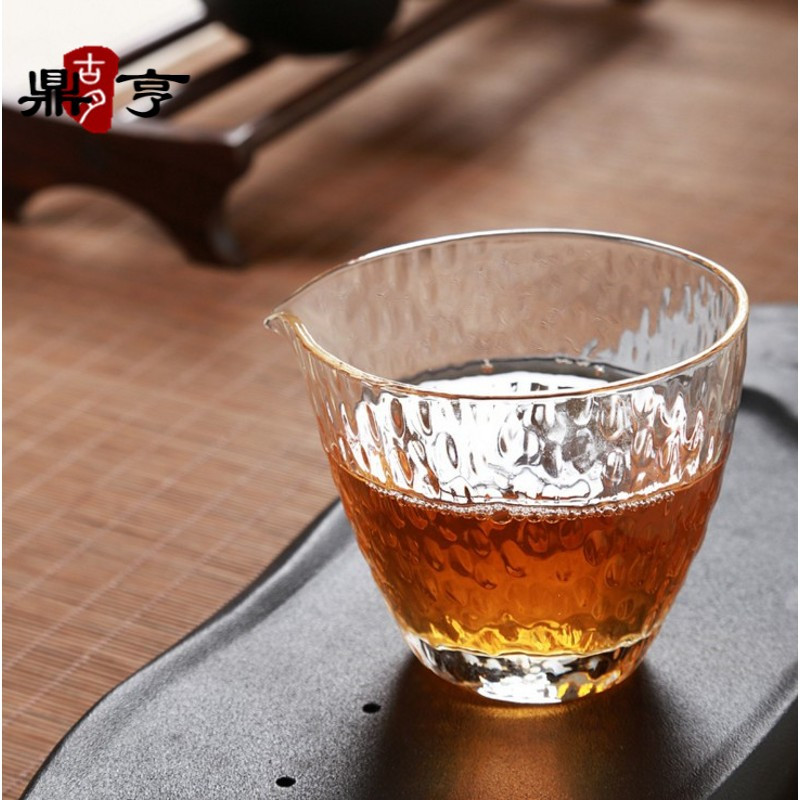 鼎亨锤目纹玻璃公道杯日式分茶器耐热加厚大号茶海功夫茶具茶杯配
