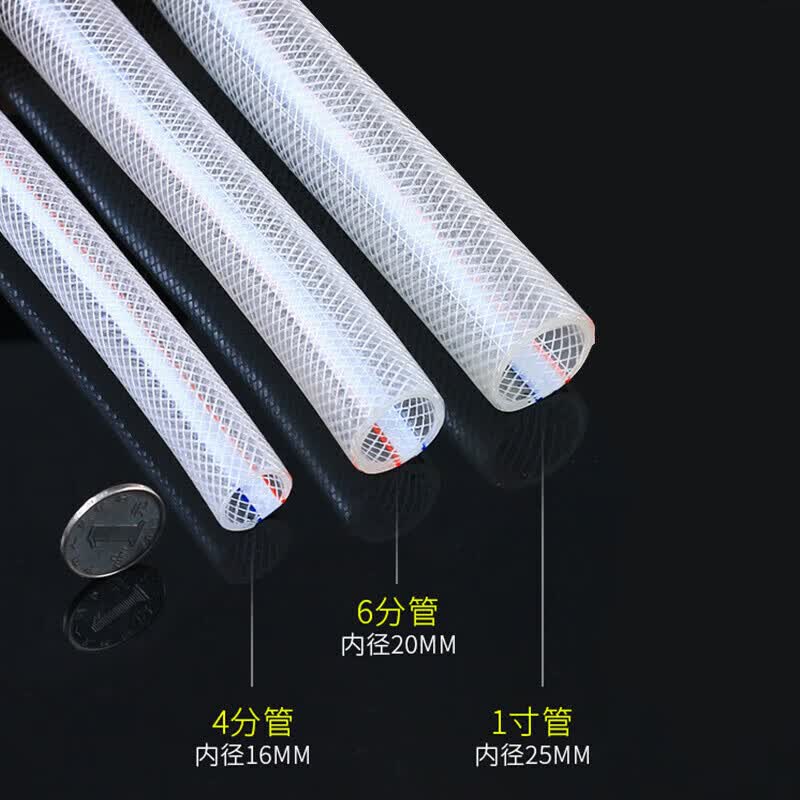 水管软管防冻透明蛇皮管家用塑料自来水管抗压管 PVC加厚蛇皮管6分100米[整卷]+喷枪+卡箍高清大图