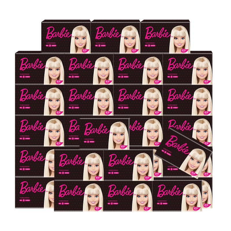 芭比(Barbie) 抽纸 经典倍韧系列三层40抽30包大规格(长幅)卫生纸 (整箱销售)