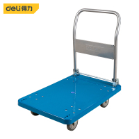 得力(deli) 全新料平板车耐用手推车拉货车小拖车四轮搬运车60*90cm DL6112