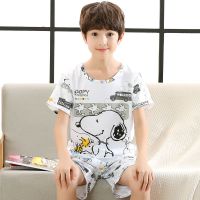 [促销]儿童睡衣夏男孩纯棉短袖夏季薄款家居服中大童男生卡通男童小男孩
