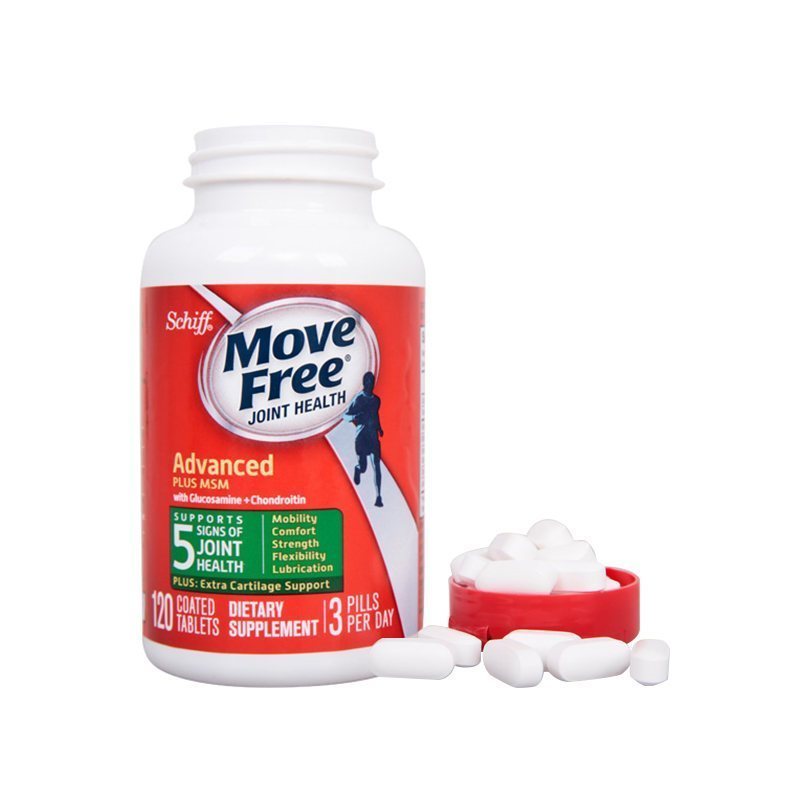 (两瓶装)旭福Schiff Move Free维骨力氨糖软骨素加钙片 绿瓶120粒 牡蛎贝类提取物