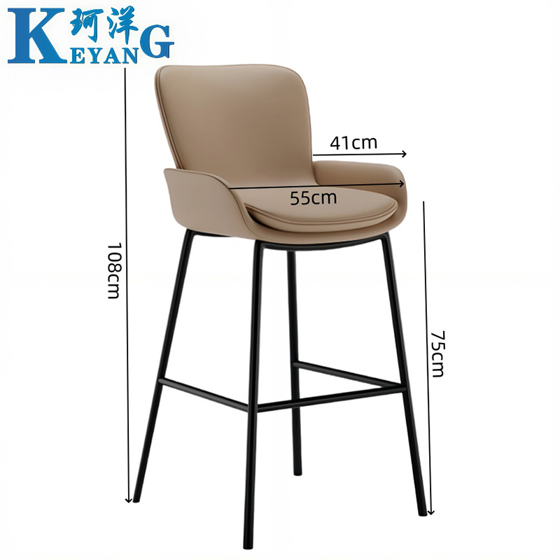 珂洋 高脚椅 75cm(驼色) 把高清大图