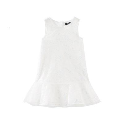 米喜迪mecity童装2020夏女童连衣裙夏亮片蕾丝粉色礼服儿童_455 105cm(110/52) 云朵白