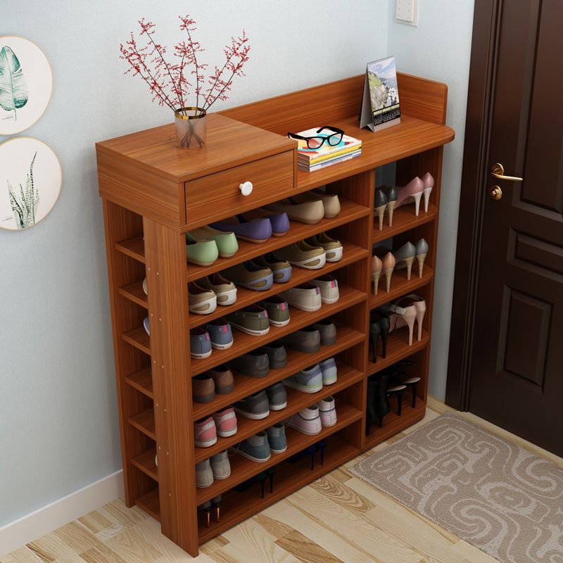 多层鞋架简易储物架家用收纳鞋柜创意放鞋架玄关口仿实木鞋架子定制八