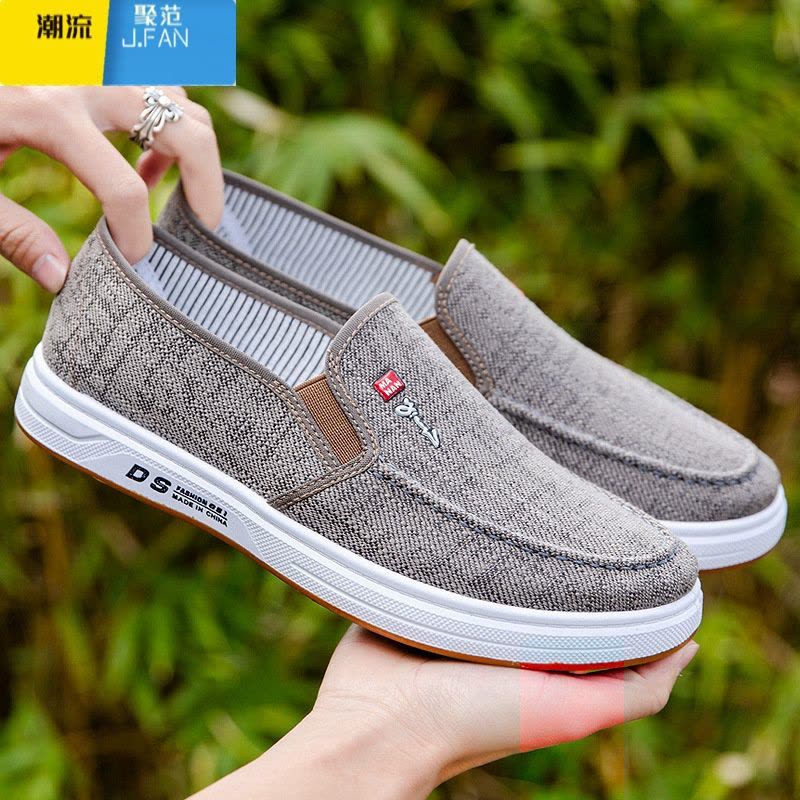 聚范新款老北京布鞋男鞋夏季帆布鞋男士休闲鞋舒适轻便鞋防滑低帮潮鞋图片