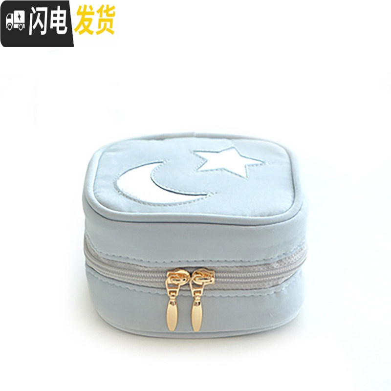 三维工匠饰品包ins网红可爱星星月亮首饰包收纳包随身便携耳饰耳坠首饰盒收纳盒高清大图