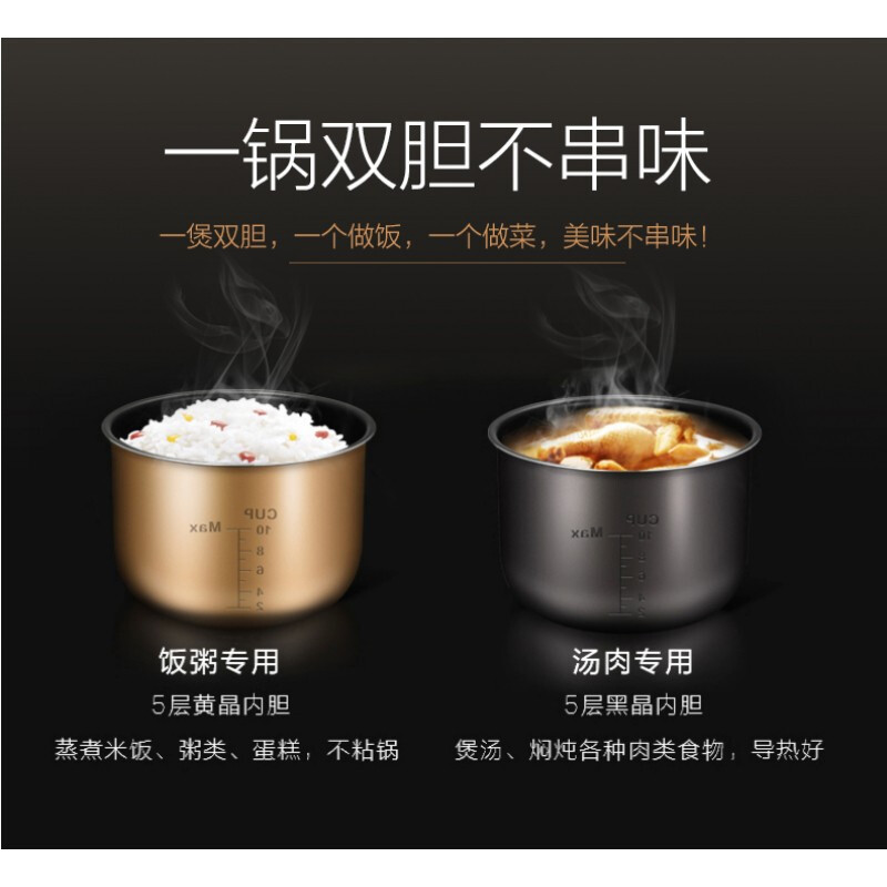 美的(Midea)MY-CS6018P 电压力锅智能预约6L升大容量高压锅 多功能高压双胆高清大图