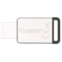 金士顿(Kingston)DT50 128GB USB3.1 金属U盘高速车载可定制优盘大容量128g闪存盘 黑色