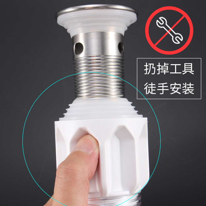 潜水艇墙排洗手盆下水管防臭塞面盆下水器套装省空间洗脸池排水管道配件高清大图