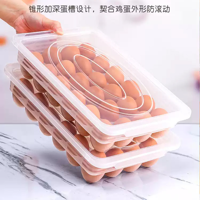 密闭保鲜鸡蛋收纳盒分装盒 三层三盖可放102个鸡蛋高清大图