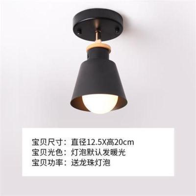 北欧过道灯吸顶灯创意玄关走廊卧室小灯铁艺现代简约书房阳台灯具 X-1036黑色