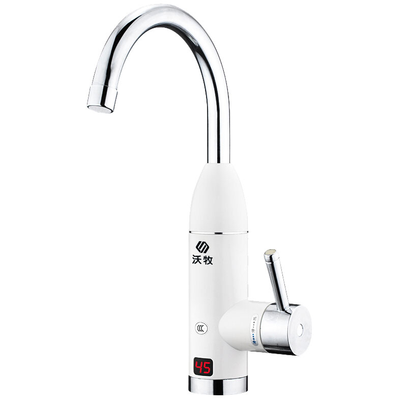 沃牧 WM-001-D2 电热水龙头下进水白色带漏保竖款
