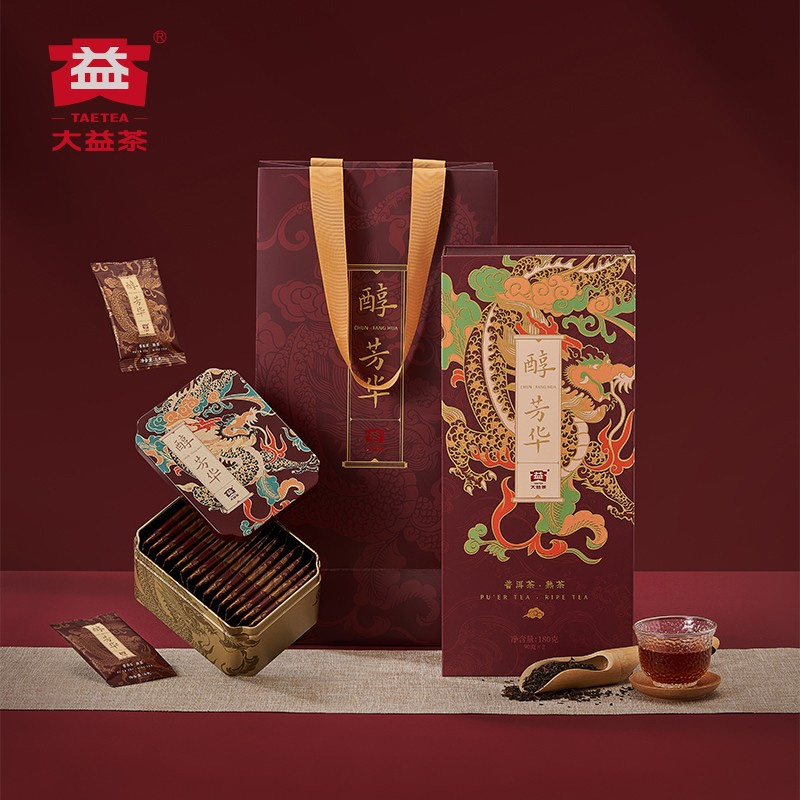 大益 普洱熟茶醇芳华礼盒 180g (盒)高清大图