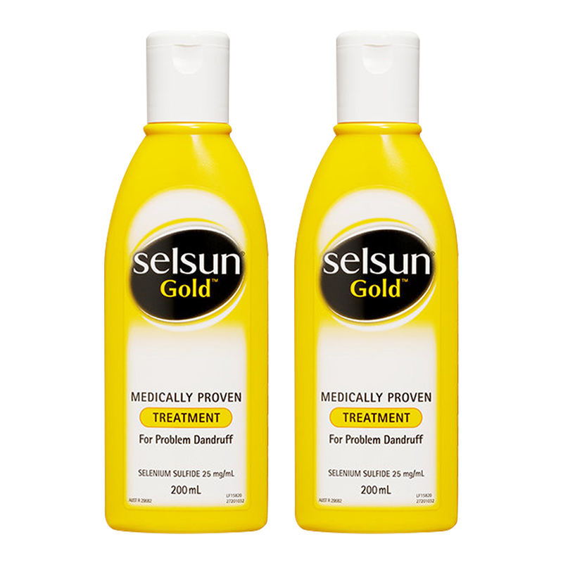 Selsun Gold洗发水200ml/瓶装 去屑止痒头皮藓溢脂性皮炎水杨酸成人各种发质 黄色特别加强型