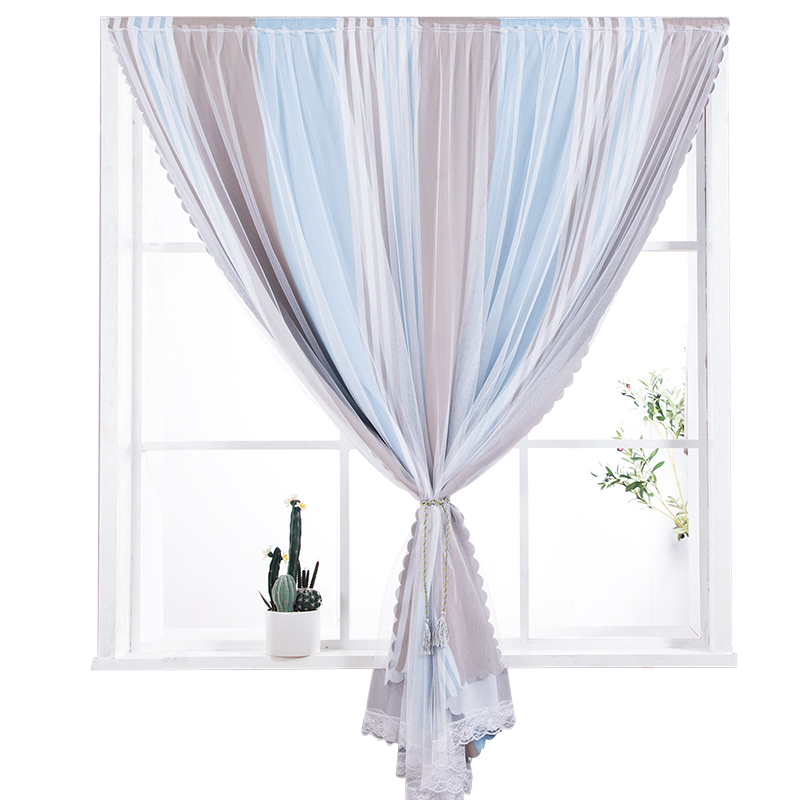 魔术贴窗帘 免打孔安装北欧简约卧室全遮光布防晒隔热少女款高清大图