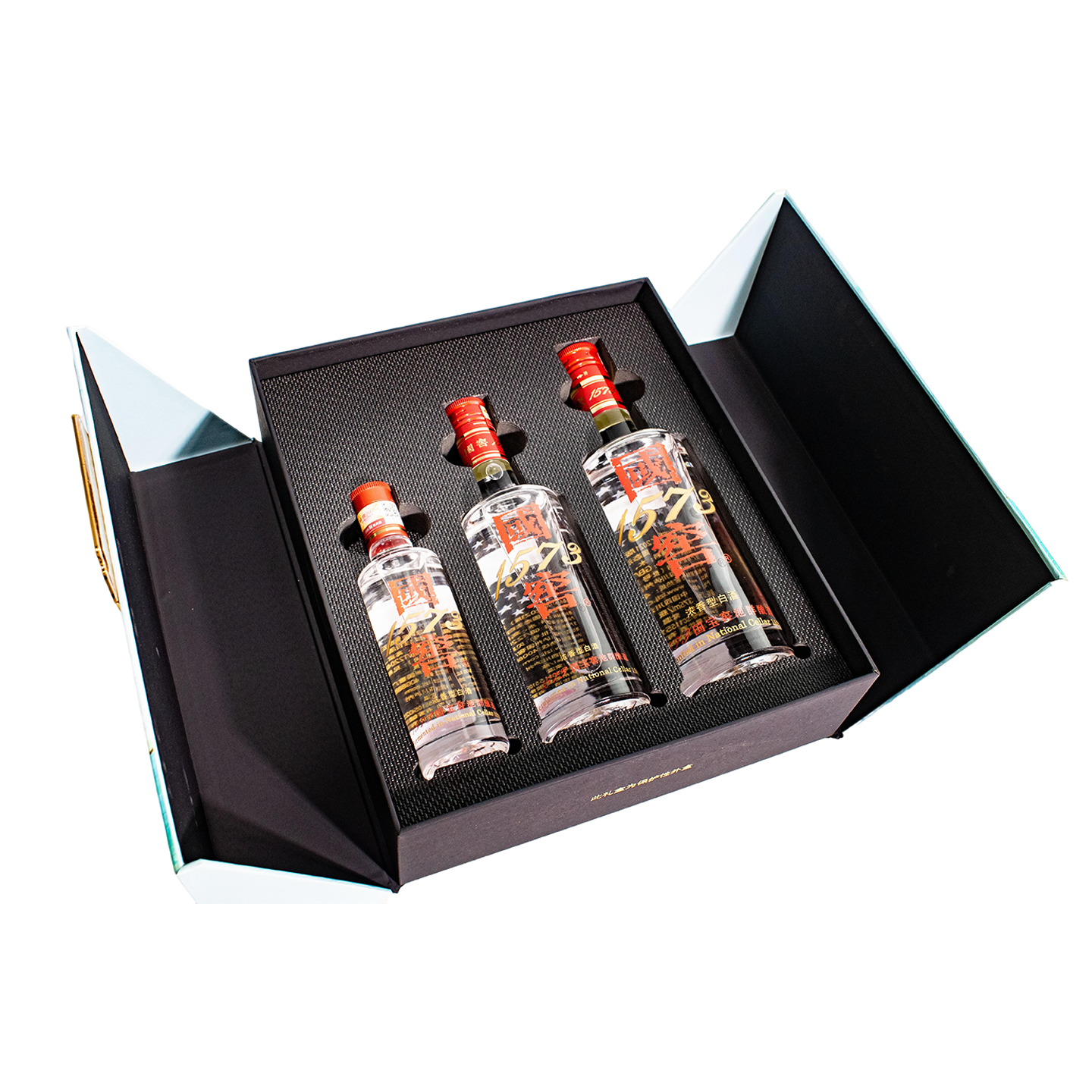 泸州老窖 国窖1573 青云万里礼盒*2 浓香型白酒(100ml,250ml,375ml各一瓶)高清大图