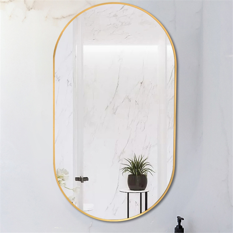 闪电客浴室镜椭圆卫浴洗手间壁挂贴墙化妆镜厕所卫生间洗漱台镜子挂墙