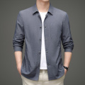 Upf50+服男夏季翻领冰丝皮肤衣透气薄款商务夹克外套 195/4XL 浅蓝色