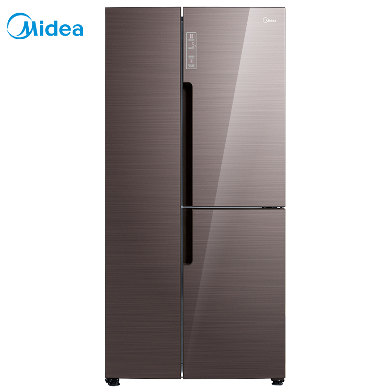 美的(Midea)BCD-408WKGPZM(E)408升对开三门冰箱钢化玻璃面板 变频节能 风冷无霜 静音省电 家用