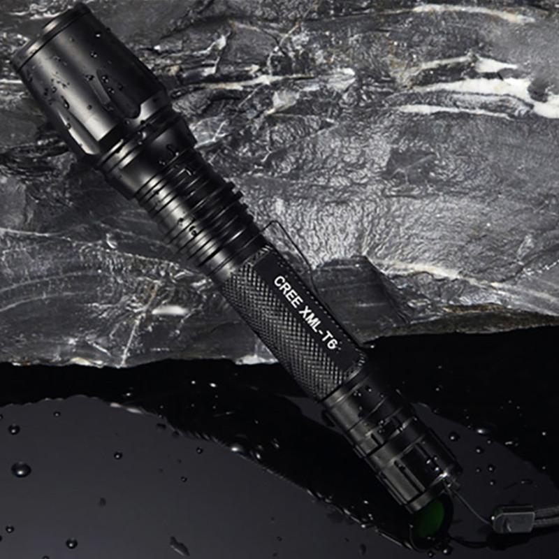 强光手电t6灯芯可调焦远射王户外露营骑行探洞照明强光手电筒单手电不