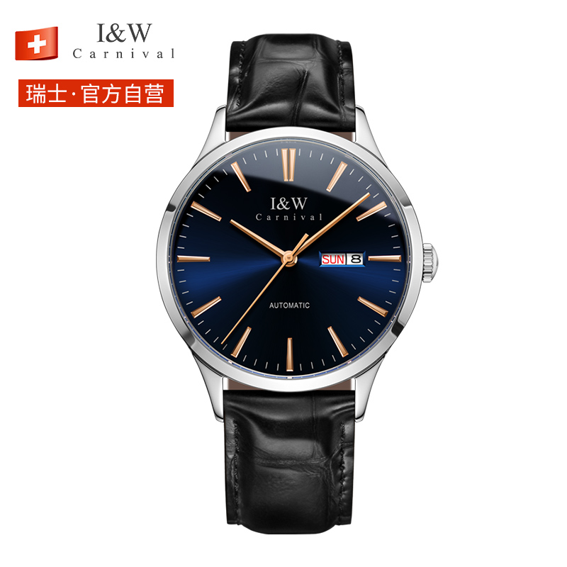 瑞士爱沃驰iw手表男士全自动机械表休闲时尚商务情侣表女士机械表潮流