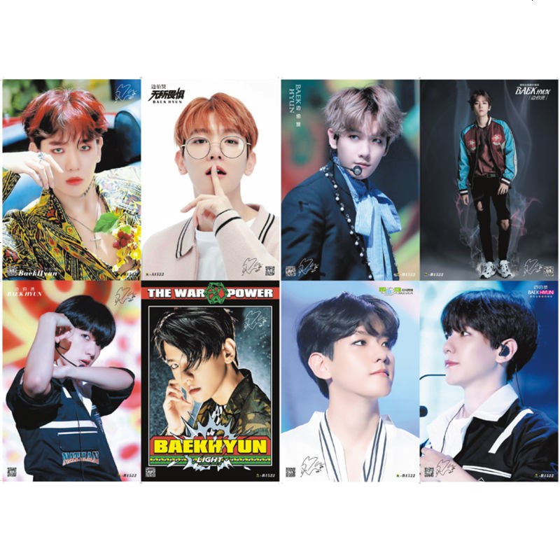 EXO边伯贤海报 2018全新周边明信片卡贴高清大壁纸写真墙纸墙贴