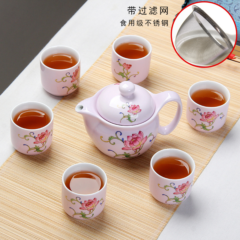 景德镇青花瓷玲珑茶具套装陶瓷整套功夫茶具茶杯子茶壶红茶茶具（请先与客服确认再）