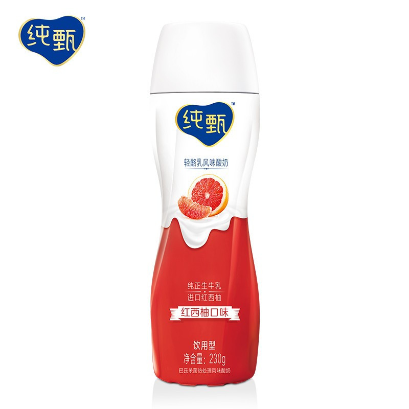 蒙牛 纯甄小蛮腰红西柚口味高端轻酪乳酸牛奶PET瓶 230g*10瓶礼盒装