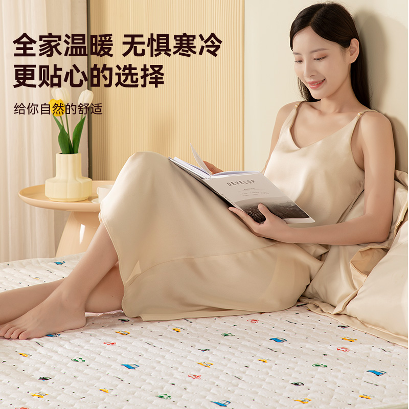 美菱电热毯单双人学生安全宿舍双控调温家用电褥子(彩虹小汽车200*180)-E-SH高清大图