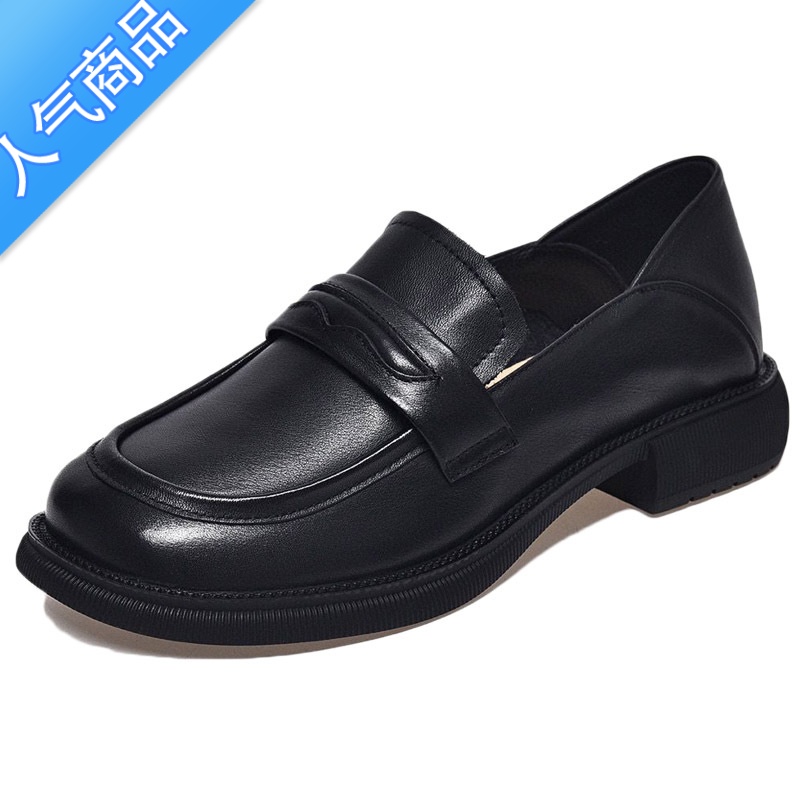 SUNTEK乐福鞋女2023年春秋新款小皮鞋英伦风平底鞋单鞋大码女鞋休闲高清大图