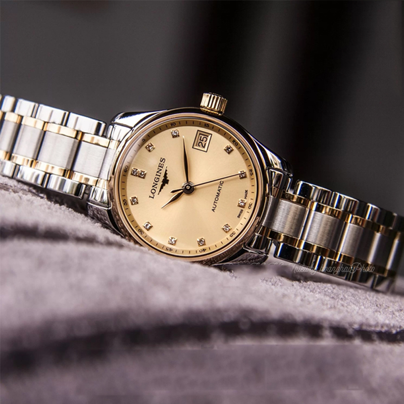 浪琴longines女士手表名匠系列珍珠母贝表盘钻石时标赵丽颖同款女士
