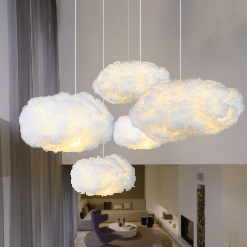 北欧棉花云朵灯儿童房灯现代简约餐厅服装店装饰创意个性卧室吊灯