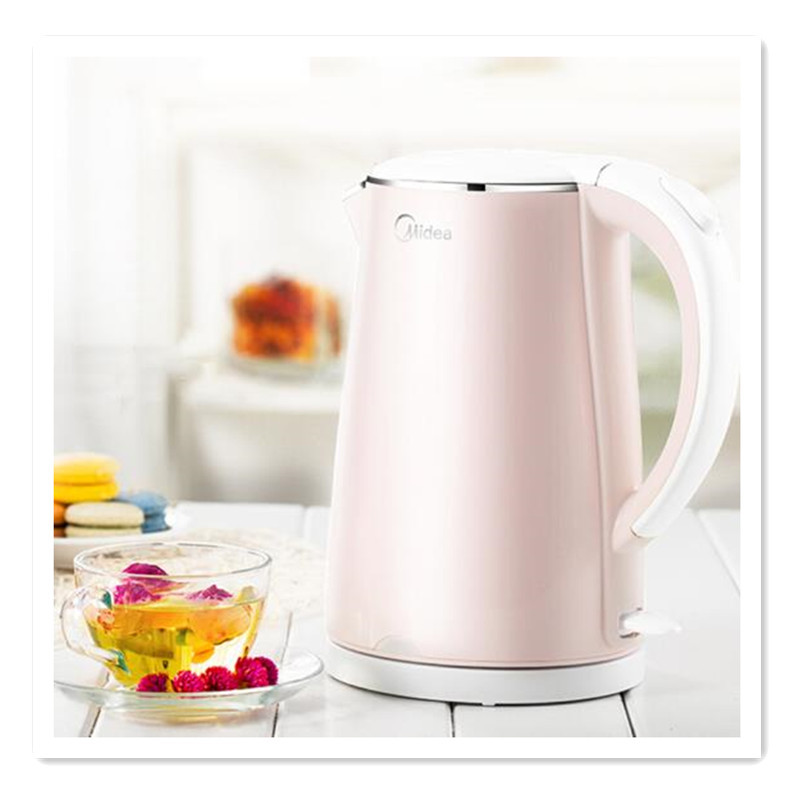 美的(Midea) YC 电水壶 电热水壶 304不锈钢 1.7L容量 双层防烫烧水壶