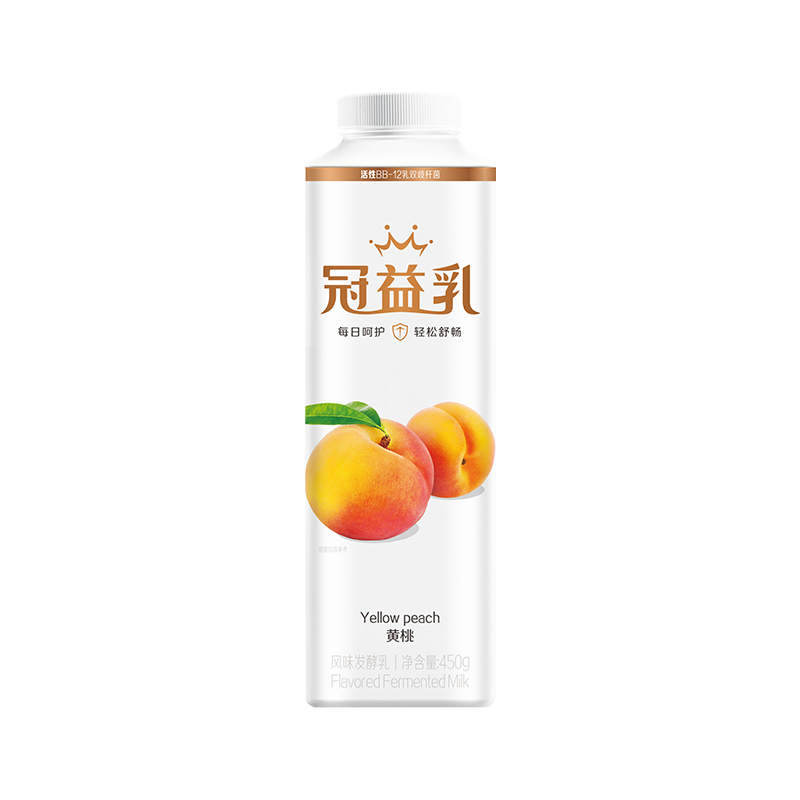 蒙牛冠益乳风味发酵乳黄桃果粒酸奶450g