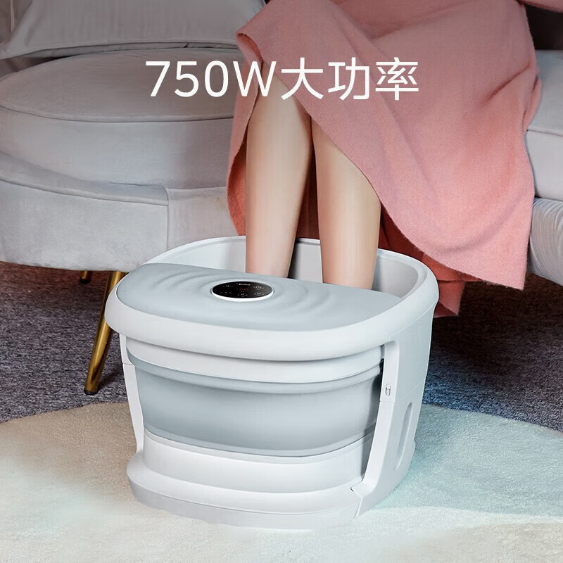 美的MK-AJ0101可折叠泡脚桶远程遥控恒温加热滚轮电动按摩半自动足浴泡脚盆足疗器洗脚盆高清大图