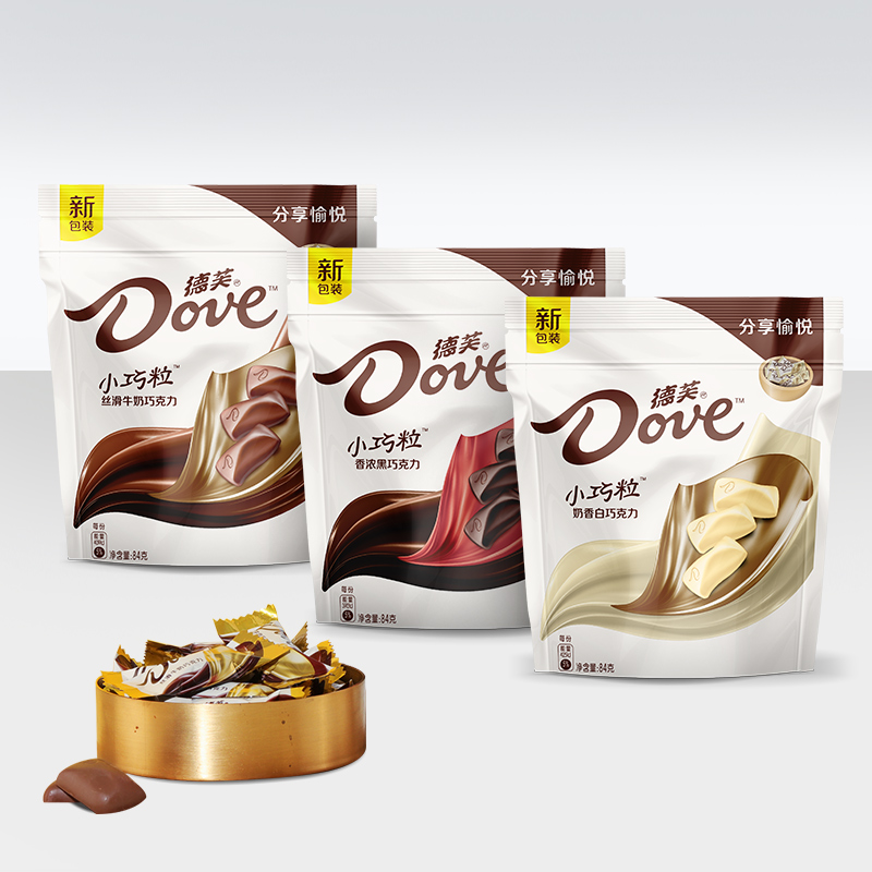 德芙(DOVE)巧克力84g袋装多种口味丝滑牛奶巧克力高清大图