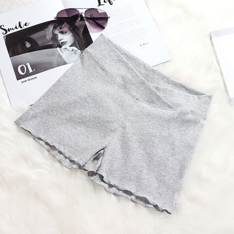 迪鲁奥(DIUAO) 孕妇安全裤防托腹低腰宽松孕妇装短裤怀孕期夏季薄款孕妇裤子 交叉-灰色 图片